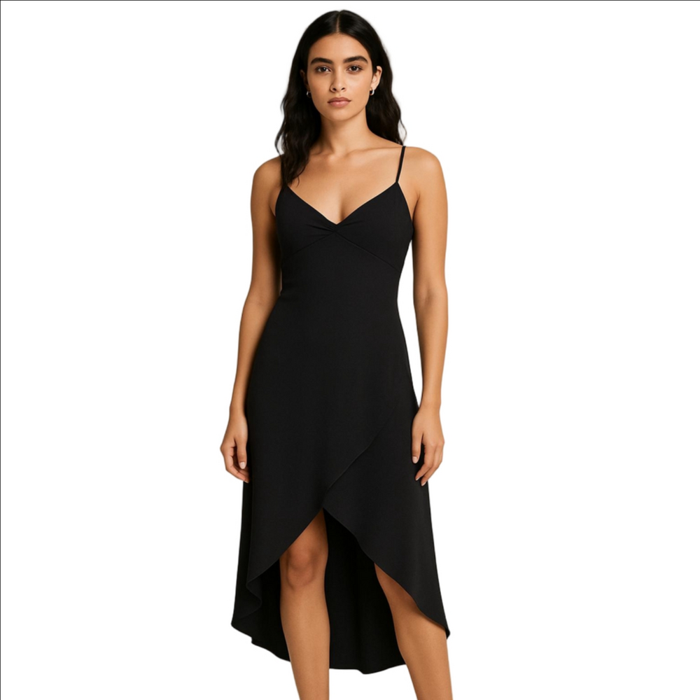 Vintage Costa Blanca black a-line vneck dress xs